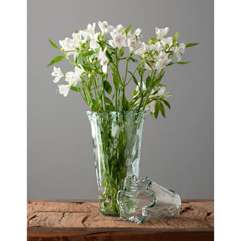 rustic tall  vase - clear