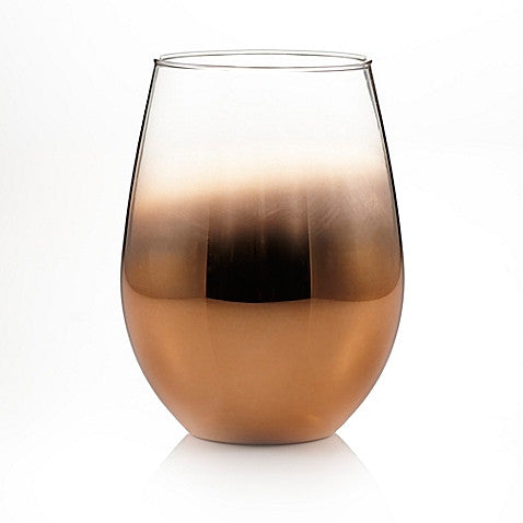 Ombre Stemless Wine Glasses in silver or Copper (Set of 4)