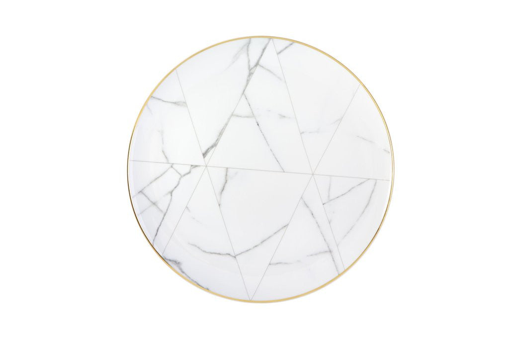 Vista Alegre Carrara Marble Chevron Dinner Plate