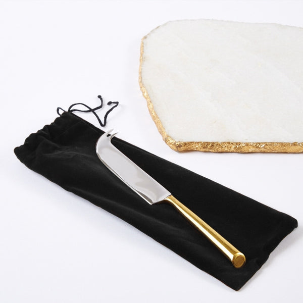 White Marble Cheese Plate With Knife - comes in 2 colors