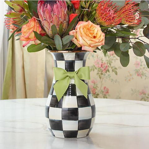 Courtly Check Enamel Vase - Tall