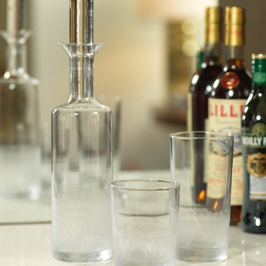 Fez cut frosted glass Decanter
