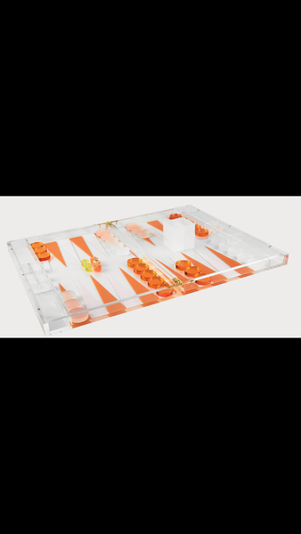 Acrylic Neon Orange Backgammon set