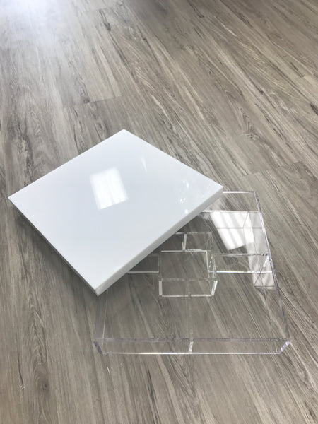 Acrylic 5 sectional with White tray/cover